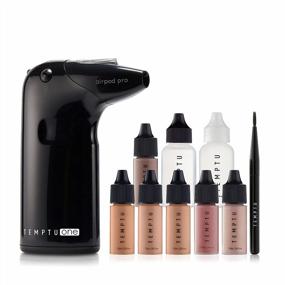 img 4 attached to TEMPTU One Airbrush Make-Up Kit For Complexion Perfection With Cordless Compressor: 11-Piece Set, Portable Air Brush Machine, 3 Shades Of Foundation, Blush, Bronzer, Instant Concealer – 6 Shades