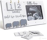 👶 sonogram picture frame: ultrasound photo frame with baby countdown & elephant nursery decor - perfect baby announcement & unique gifts for expecting parents & pregnant women logo
