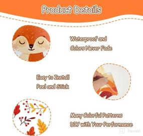 img 1 attached to 🦊 WOYINIS Cute Fox Wall Decals: DIY Animal Foxes Pine Leaves Wall Stickers for Creative Room Decor