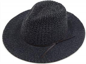 img 4 attached to Fall Fashionista Must-Have: Wide-Brim Fedora Panama Hat With Knit Woven Design, Leather Tassel Detail For Women By Funky Junque