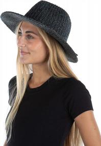 img 2 attached to Fall Fashionista Must-Have: Wide-Brim Fedora Panama Hat With Knit Woven Design, Leather Tassel Detail For Women By Funky Junque
