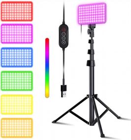 img 4 attached to Fugetek 52" RGB LED Photography Video Light - 77 RGB Beads, All Aluminum Tripod, 14 Colors & Unique Light Modes For YouTube/Game Streams