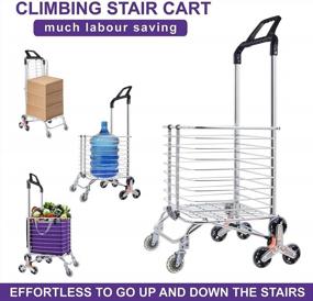 img 1 attached to 50L Large Capacity Stair Climbing Shopping Cart W/ 8 Wheels - Double Handle Rolling Grocery Laundry Foldable Utility Cart (Purple)