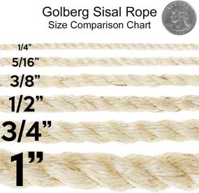 img 2 attached to 🧵 Golberg Twisted Sisal Rope: Versatile 3/4 Inch x 25 Feet Natural Fiber Cord