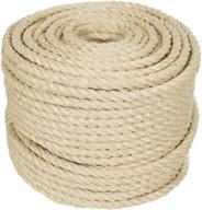 🧵 golberg twisted sisal rope: versatile 3/4 inch x 25 feet natural fiber cord логотип