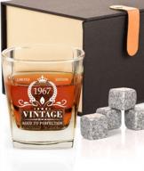 triwol 56th birthday gifts for men, vintage 1967 whiskey glass and stones funny 56 birthday gift for dad husband brother, 56th anniversary present ideas for him, 56 year old bday decorations 12oz logo