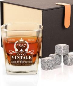 img 4 attached to Triwol 56Th Birthday Gifts For Men, Vintage 1967 Whiskey Glass And Stones Funny 56 Birthday Gift For Dad Husband Brother, 56Th Anniversary Present Ideas For Him, 56 Year Old Bday Decorations 12OZ