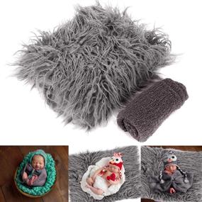img 4 attached to 2PCS Newborn Baby Photography Props: DIY Wraps, Mat Blanket For Boys & Girls