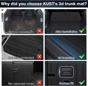 img 1 attached to KUST Custom Fit Trunk Mat - All Weather Black Cargo Mat Liner for Tesla Model Y 5-Seater (2020-2022) - Back Seat Protector with Full Coverage