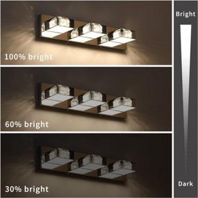 img 2 attached to Crystal LED Vanity Lighting - Dimmable Modern Bathroom Vanity Light Fixtures With Wall Lights For Over Mirror, 20.47 Inch Chrome, 18W Warm White
