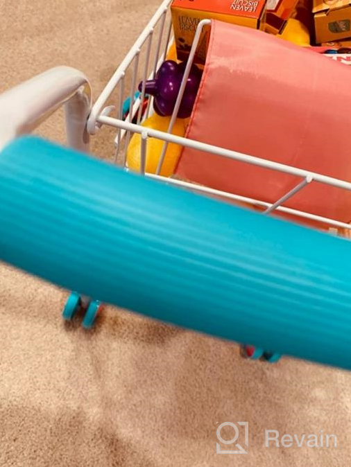 img 1 attached to Sturdy Kids Shopping Cart Trolley With 46 PCS Of Pretend Play Food, Ideal For Role Play And Educational Play Kitchen Activities, Perfect Toy For Boys And Girls review by Davon Clark