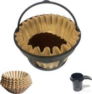 📎 goldtone paper basket coffee filters - 100 pack unbleached filters with paper filter holder and 1 oz coffee scoop logo