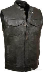 img 2 attached to 👕 Men's Milwaukee Leather SOA Club Cut Motorcycle Vest with Snaps and Zipper Front