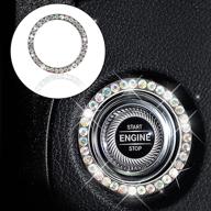 💎 gseigvee crystal rhinestone car bling ring emblem sticker - sparkling accessories for push to start button, key ignition starter & knob ring in multi-color логотип