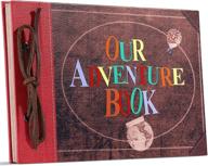 adventure scrapbook album with colorful 3d alphabet, 40 vintage pages, perfect for travel memories recording, diy family photo album logo