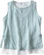 double-layered sleeveless linen vest tank top for women. lightweight and ideal for summer - from scofeel. logo
