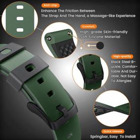 img 3 attached to 20Mm Quick Release Wristband For Garmin Venu/Venu Sq/Venu 2 Plus, Forerunner 645/245 Music Compatible With Vivoactive 3/Vivoactive 3 Music - Green-Black