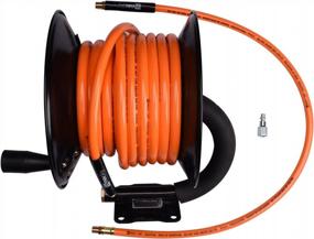 img 3 attached to Efficient WYNNsky Steel Air Hose Reel With 50FT PVC Compressor Hose And Brass Endings For Smooth Airflow