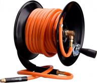 efficient wynnsky steel air hose reel with 50ft pvc compressor hose and brass endings for smooth airflow logo