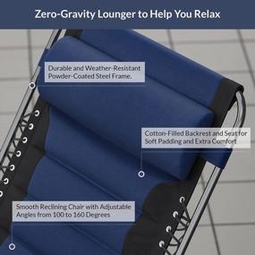 img 2 attached to Испытайте полное расслабление с удобным негабаритным стулом BELLEZE'S Zero Gravity, набор из 2 предметов