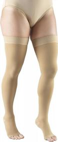 img 1 attached to Comfortable And Effective: Truform Thigh High Compression Stockings With Dot-Top And Open Toe For Men And Women