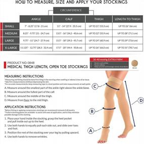 img 3 attached to Comfortable And Effective: Truform Thigh High Compression Stockings With Dot-Top And Open Toe For Men And Women