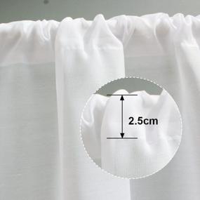 img 2 attached to Semi Sheer White Lace Cafe Curtain Valance Embroidery Leaves Handmade Crochet Macrame Window Vlances 17-Inch By 47-Inch For Kitchen