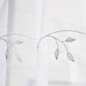 img 3 attached to Semi Sheer White Lace Cafe Curtain Valance Embroidery Leaves Handmade Crochet Macrame Window Vlances 17-Inch By 47-Inch For Kitchen