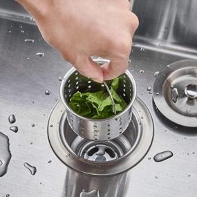 img 3 attached to 🚰 ROVOGO Stainless Steel Kitchen Sink Drain with Removable Deep Basket Strainer and Tailpiece, 3-1/2-inch