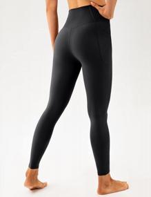 img 3 attached to Lavento Women'S Crossover Yoga Leggings: High Waisted Workout Activewear With Pockets!