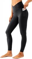 lavento women's crossover yoga leggings: high waisted workout activewear with pockets! logo