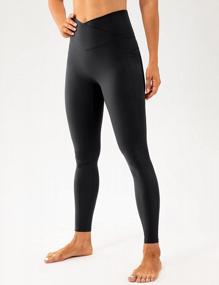 img 1 attached to Lavento Women'S Crossover Yoga Leggings: High Waisted Workout Activewear With Pockets!