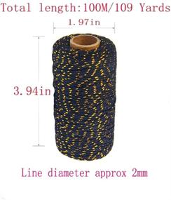 img 1 attached to 2 Roll Christmas Two-Color Gold Wire Combined Cotton Thread - 109 Yards/Roll - Xmas Hand Weave DIY Gift Wrapping Belt And Tag Fine Cotton Rope (Gold Wire Black)