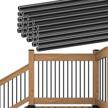 muzata 25pack 26”x3/4” aluminum deck balusters for 36 inch wood composite post deck railing black indoor outdoor porch staircase stair spindles hollow round wt02 logo