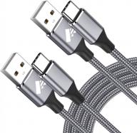 [2-pack, 6ft] кабель usb c 3a быстрая зарядка aioneus usb a к шнуру зарядного устройства типа c для samsung galaxy s22 s21 a01 a02s a03s a11 a12 a13 a20 a21 a32 a42 a50 a52 a53, moto z4 g7, lg k51 stylo 6 5 4 , ps5 логотип