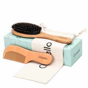 img 3 attached to Boar Bristle Hair Brush & Detangling Comb Set For Kids, Women And Men - Natural Bristles Add Healthy Shine, Improve Texture, Reduce Frizz
