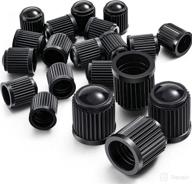 20pcs black plastic valve stem caps - universal for cars, suvs, bikes, trucks, and motorcycles логотип