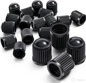 img 4 attached to 20pcs Black Plastic Valve Stem Caps - Universal for Cars, SUVs, Bikes, Trucks, and Motorcycles