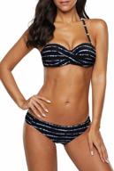 stylish and flattering gosopin women's striped wrap bikini set in x-large black logo