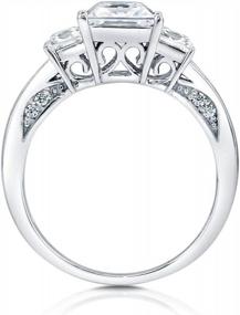 img 1 attached to Обручальное обручальное кольцо из стерлингового серебра с 3 камнями и огранкой принцессы CZ - Perfect Promise Ring для женщин, размер 4-10