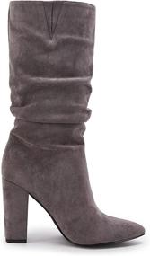 img 1 attached to Stay Trendy And Chic This Winter With Syktkmx Women'S High Heel Slouch Boots!