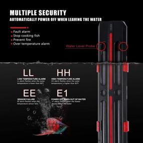 img 1 attached to Аквариумный обогреватель 500W/800W/1000W/1200W с двойными нагревательными трубками, быстрым нагревом и энергоэффективностью, внешним цифровым контроллером температуры, подходит для пресноводных или морских аквариумов объемом от 50 до 160 галлонов.
