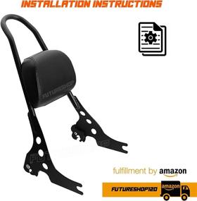 img 2 attached to 🏍️ Detachable Sportster Sissy Bar - Fits 04-21 XL Models - One-Piece Design - XL1200NS Iron 1200 - Motorcycle Harley Sportster 883 Accessories - Includes Pad, Luggage Rack, Backpack - Ideal for Roadster, Superlow, Forty-Eight