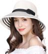 50 uv protection jeff & aimy wide brim straw sun hat - foldable panama fedora cloche summer logo