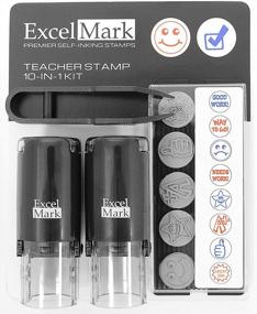 img 4 attached to A17 Teacher Rubber Stamp Kit With Self-Inking Design By ExcelMark - Enhance Classroom Efficiency