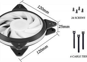 img 1 attached to 🌈 Набор из 6 шт. 120 мм RGB вентиляторов upHere T6C63-6 с интеллектуальным управлением, бесшумной работой и пультом управления