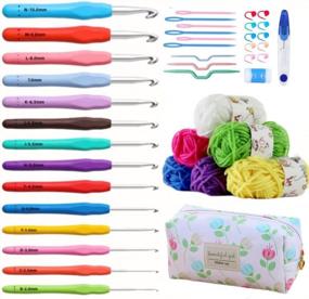 img 4 attached to Complete Ergonomic Crochet Hook Set With 14 Sizes From 2Mm(B) To 10Mm(N) And 6 Yarn Balls Included