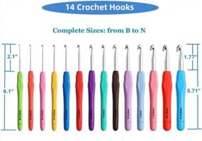 img 2 attached to Complete Ergonomic Crochet Hook Set With 14 Sizes From 2Mm(B) To 10Mm(N) And 6 Yarn Balls Included