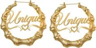 custom diamond name plate earrings for women girls - 30mm-100mm size customizable hoop rhinestone personalized name earrings fashion jewelry gift logo