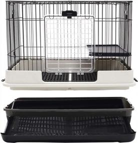 img 1 attached to Spacious And Secure 2-Level Small Animal Cage With Ramp, Litter Tray, And Access Doors For Guinea Pig, Ferret, Rabbit, Chinchilla, And Cat